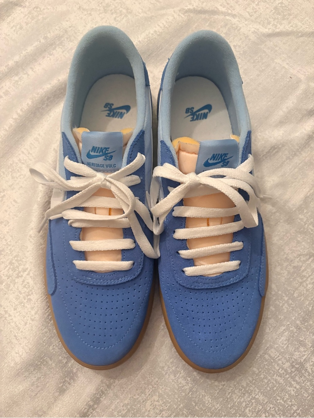 Nike SB Blue Suede Sneakers with Cream Tongue